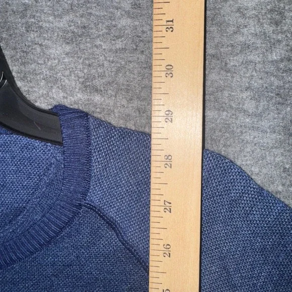 Johnnie-O Mens Boggs Crew Neck Sweater Navy Blue Extra Fine Merino Wool XL NEW - Picture 4 of 9